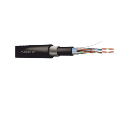 CATEGORY 6 F-UTP 4 PAIR 23 AWG GALVANIZED STEEL WIRE ARMOURED CABLE LSZH-PE 113-20423204X